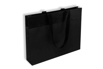 Black paper bag with carrying handles