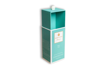 Turquoise magnetic box with an open flap