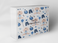 Gift box "Baby pattern in blue"