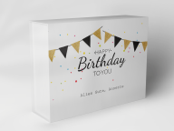 Gift box "Birthday banner and confetti"
