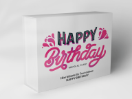 Gift box "Birthday inscription with blossoms"