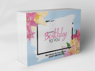 Gift box "Flowers and birthday lettering"