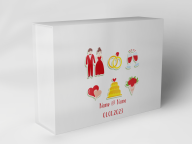 Gift box "Wedding couples hearts rings cake"