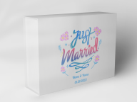 Gift box "Flowers and lettering"