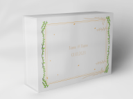 Gift box "green vine branches and gold frame"