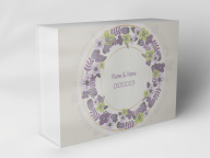 Gift box "Flower wreath in purple and green"