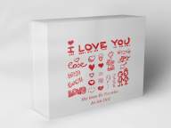 Gift box "Hearts and love messages"