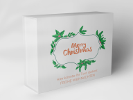 Gift box "Christmas wreath and lettering"