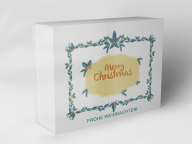 Gift box "Christmas wreath and lettering"