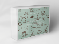 Gift box "Christmas motifs and lettering"