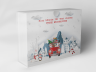 Gift box "Christmas village with reindeer sleigh"