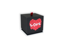 Cube folding box "Love" red