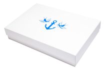 Folding telescope box "Anchor" 33x22x6/4 cm blue