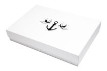 Folding telescope box "Anchor" 33x22x6/4 cm black