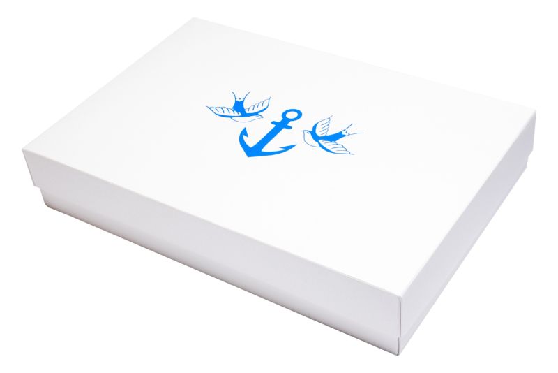Folding telescope box "Anchor" 33x22x6/4 cm blue 5105AW33018