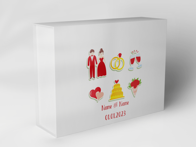 Gift box "Wedding couples hearts rings cake" 1007_05_0006
