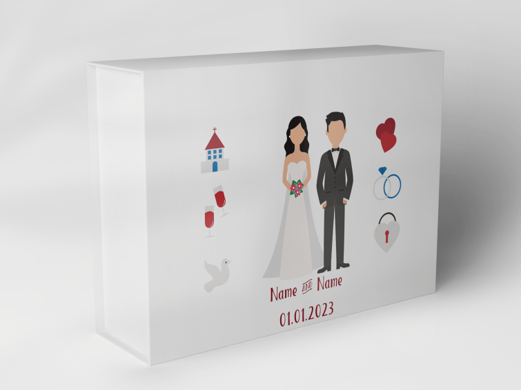 Gift box "Wedding couples and hearts" 1007_05_0010