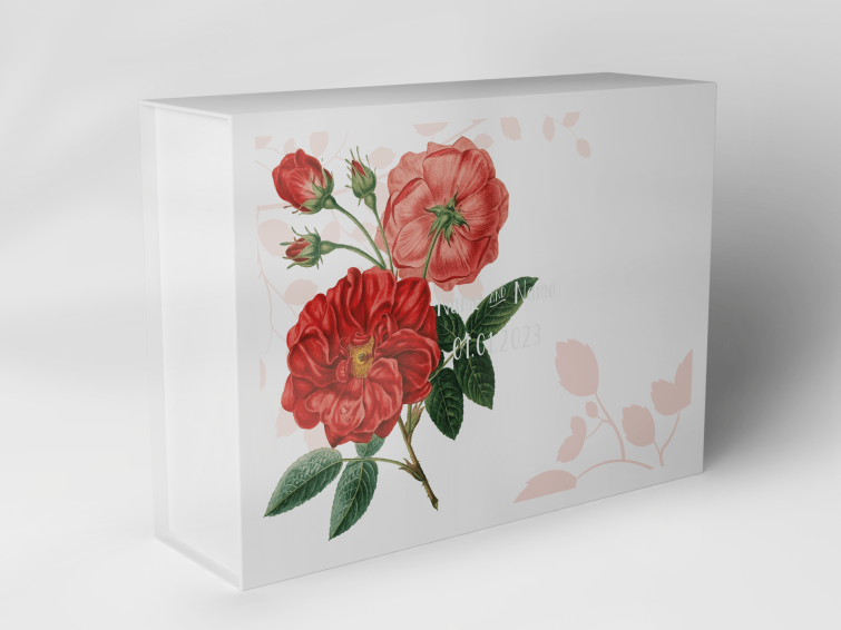 Gift box "red flowers and leaves" 1007_05_0018