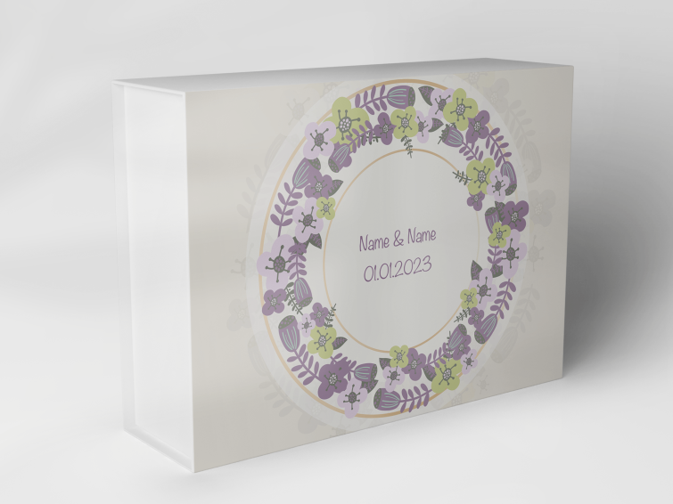 Gift box "Flower wreath in purple and green" 1007_05_0038