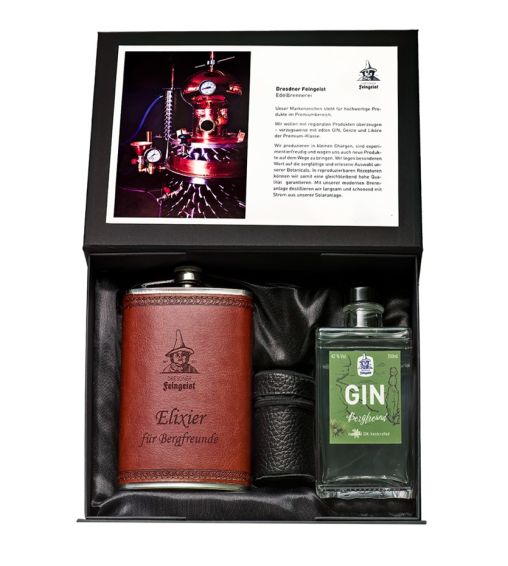 Gift set "Hip flask and GIN Bergfreund 350ml" G35101_02