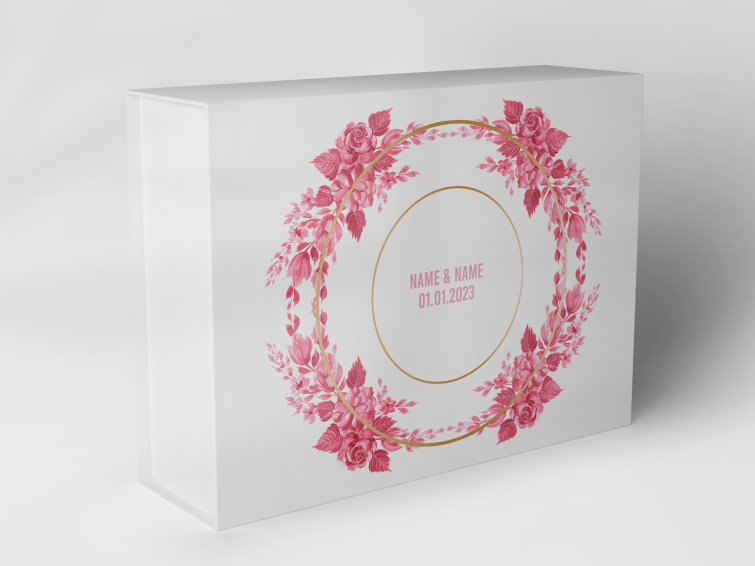 Gift box "pink flower wreath" 1007_05_0048