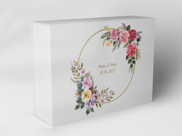 Gift box "Flower wreath with gold ring" 1007_05_0053