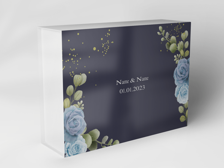 Gift box "Blue Roses and Leaves" 1007_05_0055