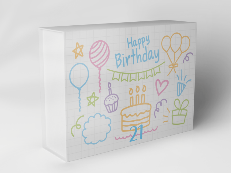 Gift box "Birthday Balloons Cake Stars" 1007_04_0048