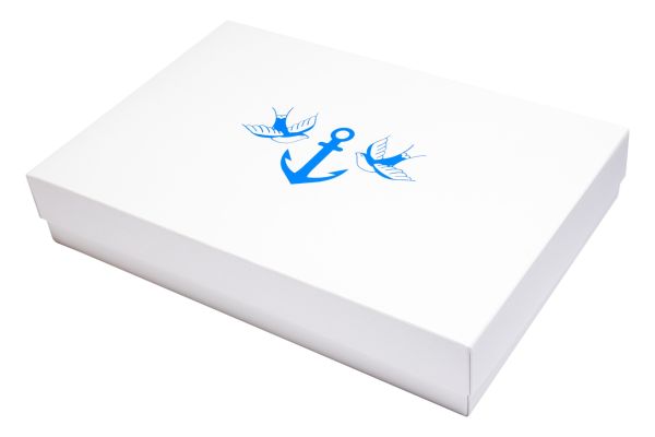 Folding telescope box "Anchor" 33x22x6/4 cm blue 5105AW33018 