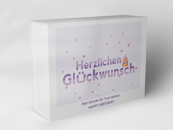 Gift box "Congratulations with stars and cake" 1007_04_0009 