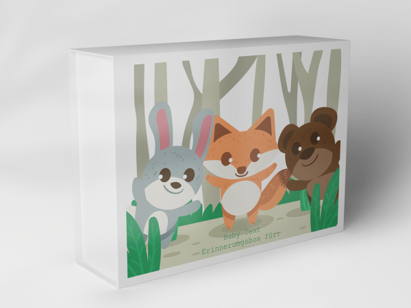 Gift box "Forest animals with rabbit fox bear" 1007_01_0004 Gift box "Forest animals with rabbit fox bear" 1007_01_0004