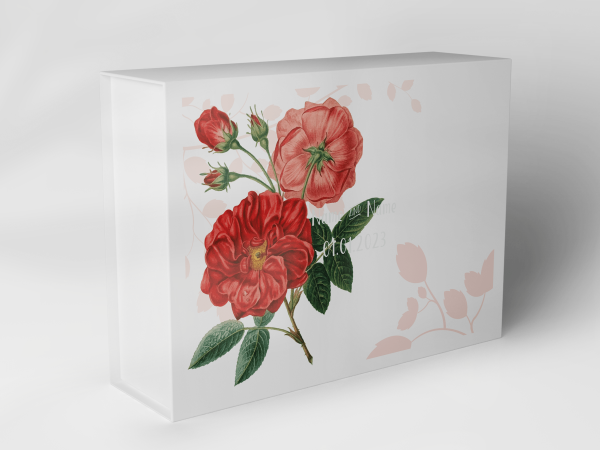 Gift box "red flowers and leaves" 1007_05_0018 Gift box "red flowers and leaves" 1007_05_0018