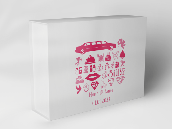 Gift box "Wedding symbols and limousine" 1007_05_0026 Gift box "Wedding symbols and limousine" 1007_05_0026