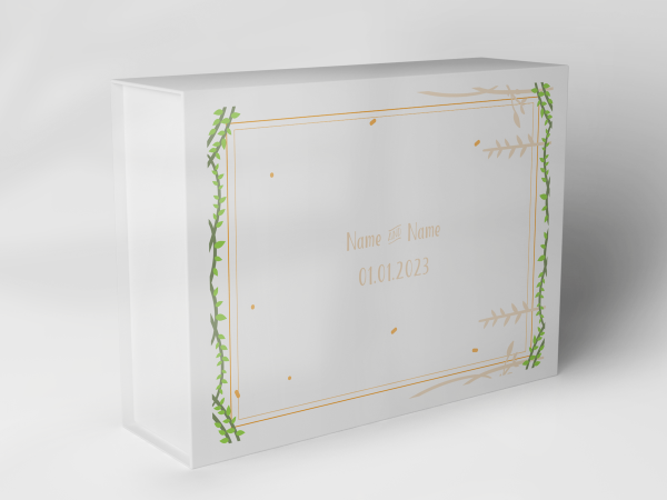 Gift box "green vine branches and gold frame" 1007_05_0031 Gift box "green vine branches and gold frame" 1007_05_0031