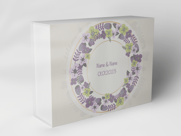 Gift box "Flower wreath in purple and green" 1007_05_0038 Gift box "Flower wreath in purple and green" 1007_05_0038