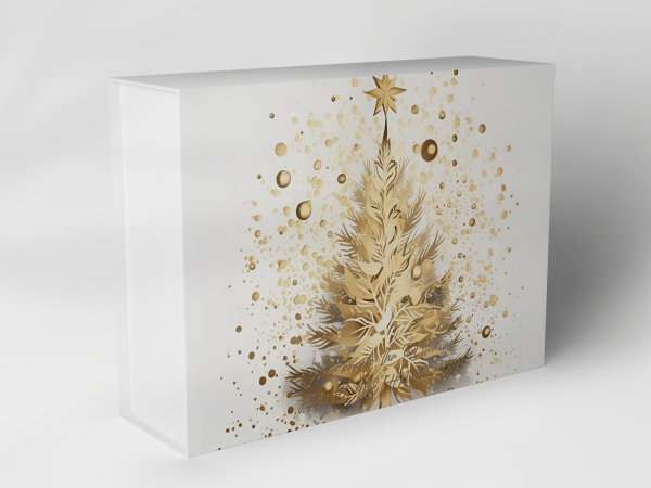 Gift box "Christmas Tree with Gold Dots" 1007_08_0056 Gift box "Christmas Tree with Gold Dots" 1007_08_0056