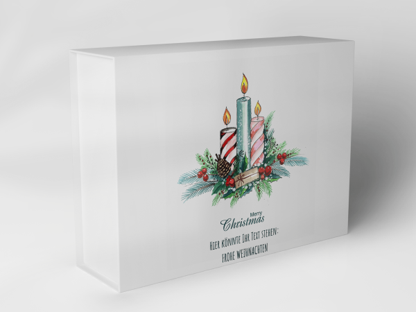 Gift box "Christmas candles and fir branches" 1007_08_0067 Gift box "Christmas candles and fir branches" 1007_08_0067